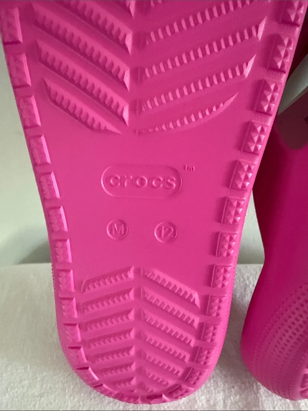 Bright Pink Crocs Classic Flip Flops
